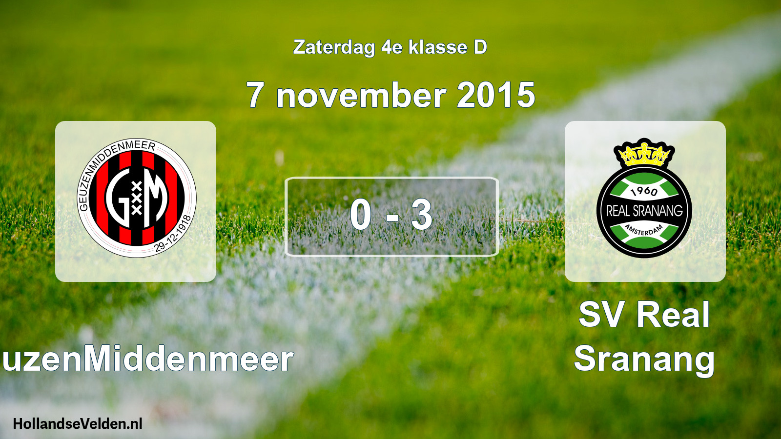 Total number of matches played: GeuzenMiddenmeer - SV Real Sranang 0 - 3 (7 November 2015)