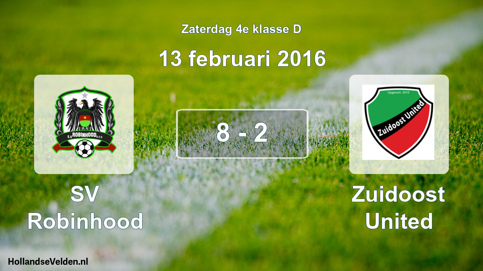 Total number of matches played: SV Robinhood - Zuidoost United 8 - 2 (13 February 2016)
