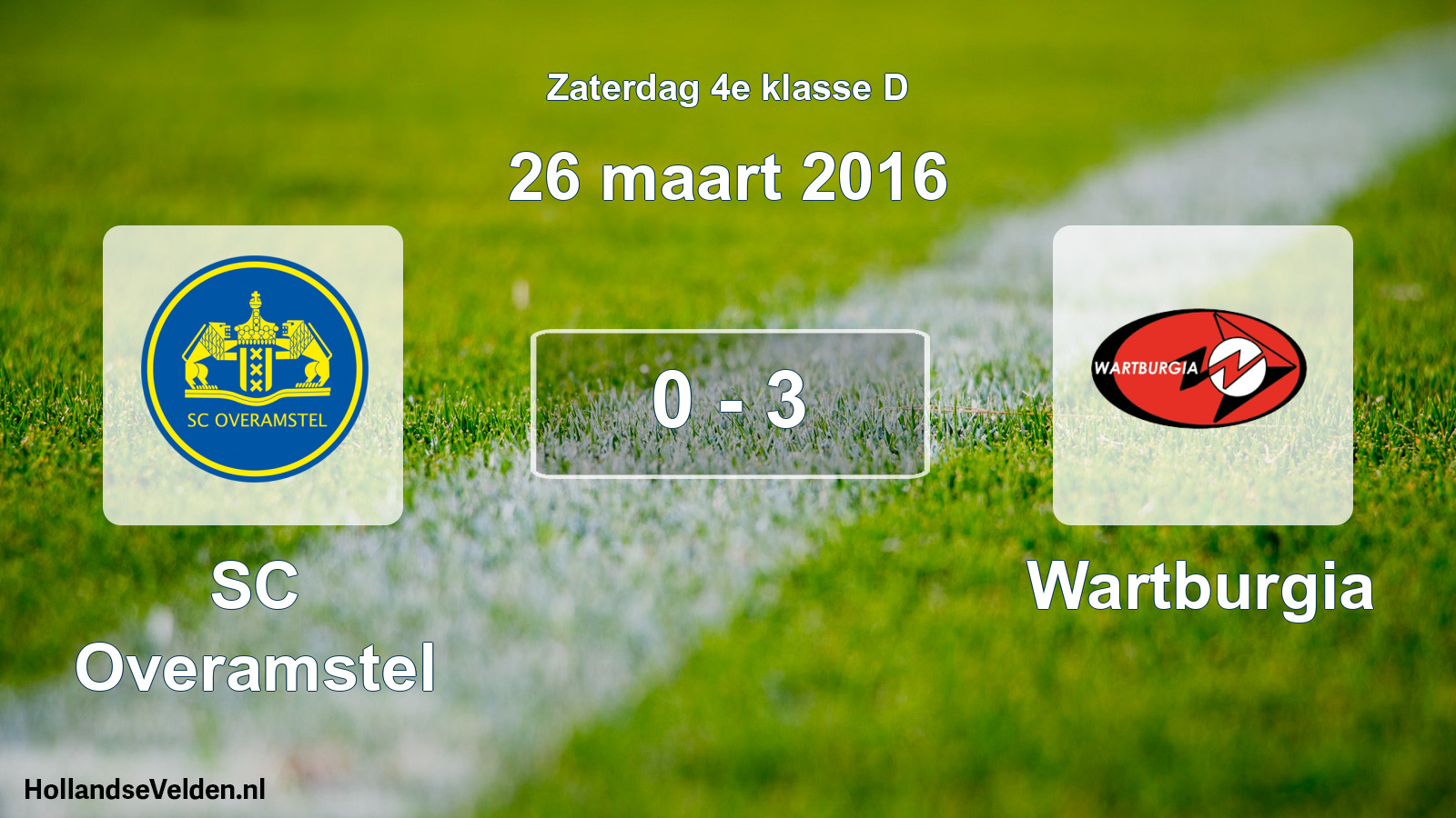 Total number of matches played: SC Overamstel - Wartburgia 0 - 3 (26 March 2016)