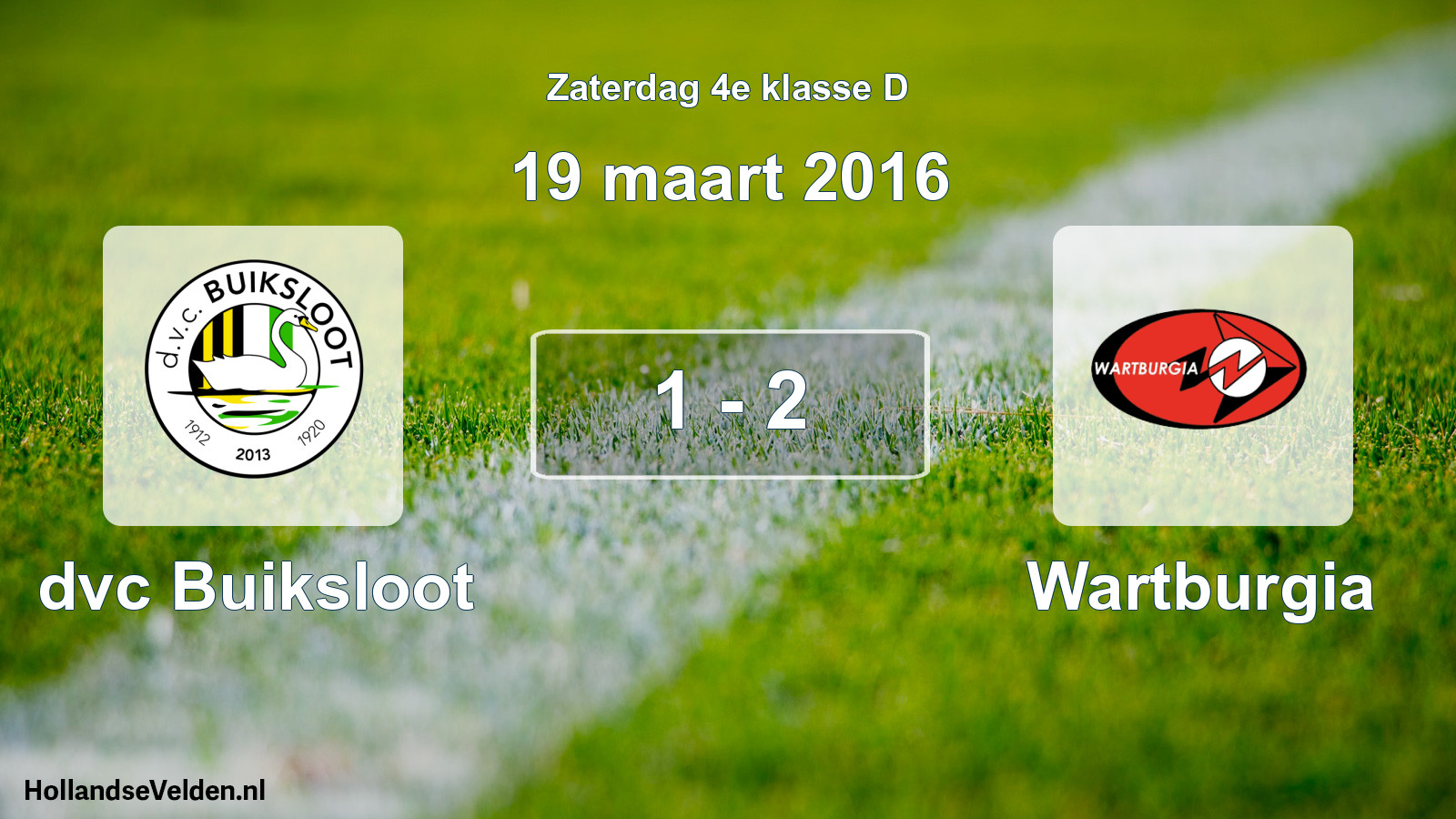 Total number of matches played: dvc Buiksloot - Wartburgia 1 - 2 (19 March 2016)