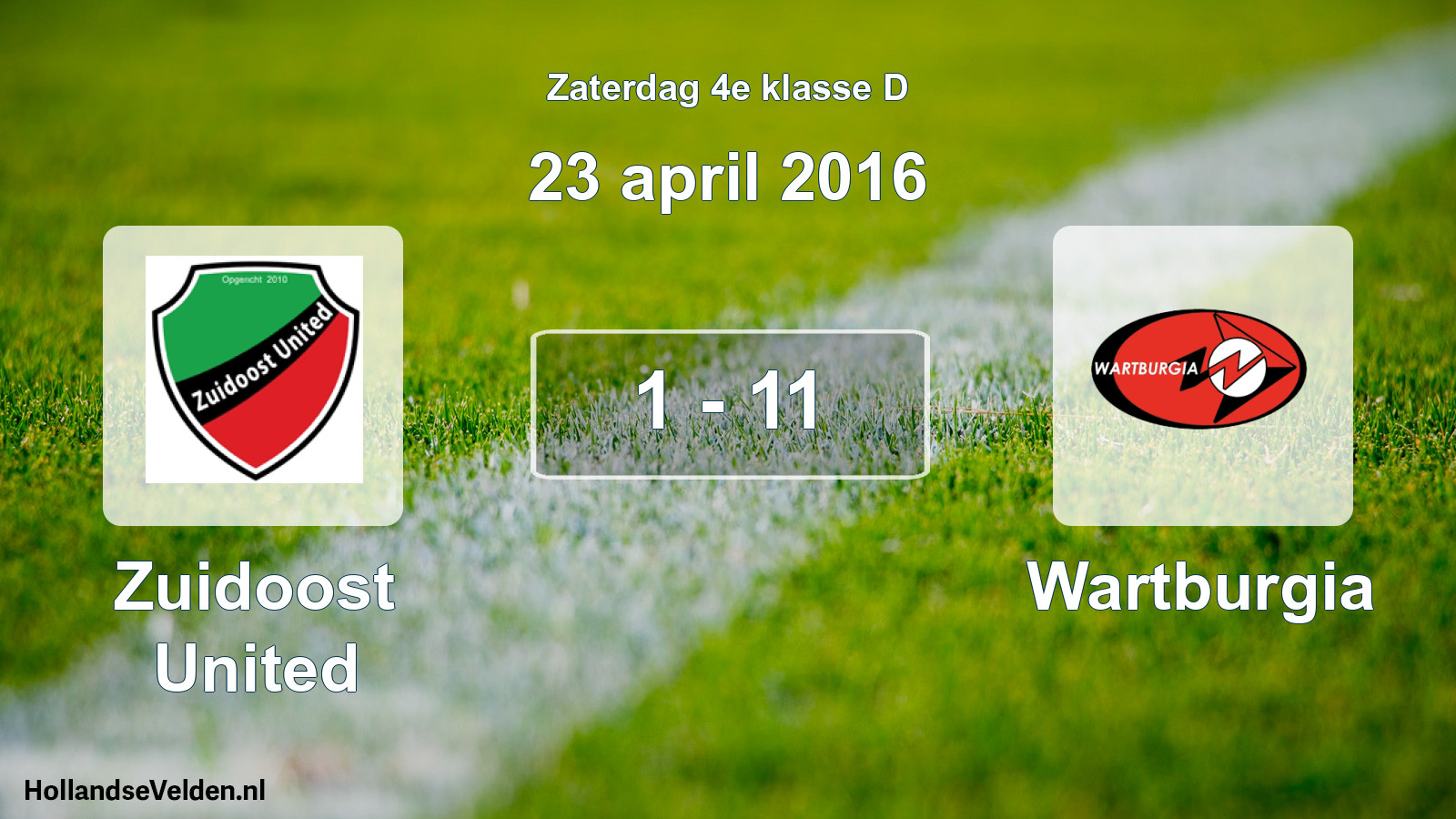 Total number of matches played: Zuidoost United - Wartburgia 1 - 11 (23 April 2016)