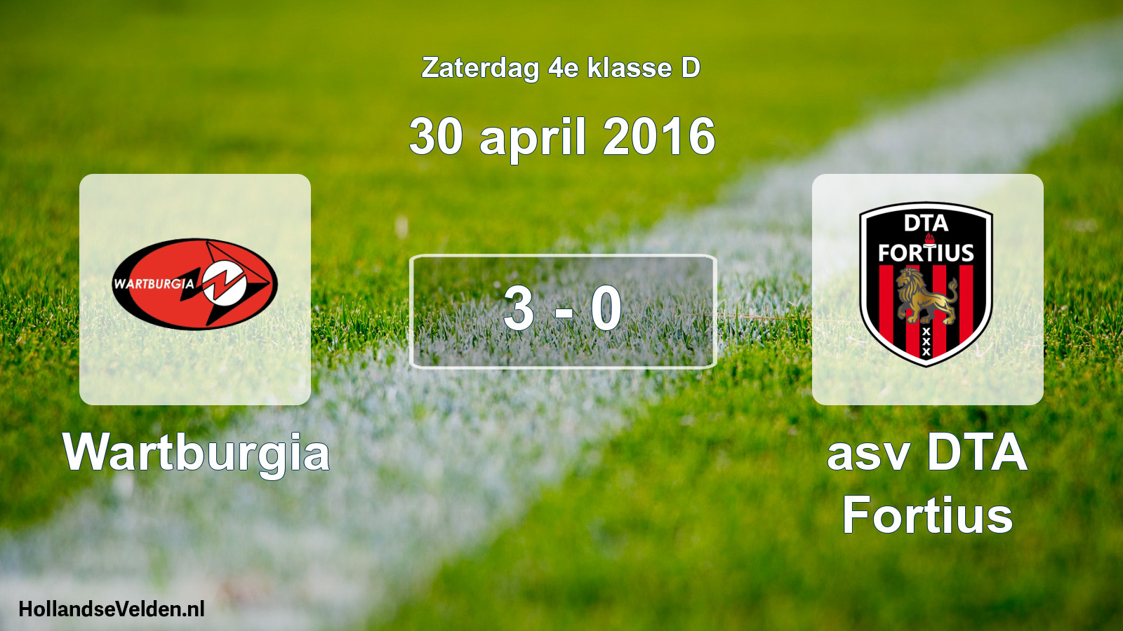 Total number of matches played: Wartburgia - asv DTA Fortius 3 - 0 (30 April 2016)
