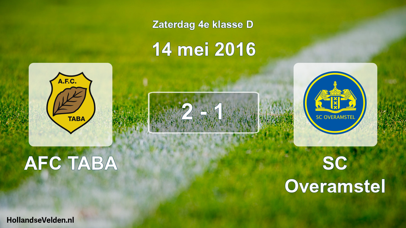 Total number of matches played: AFC TABA - SC Overamstel 2 - 1 (14 May 2016)