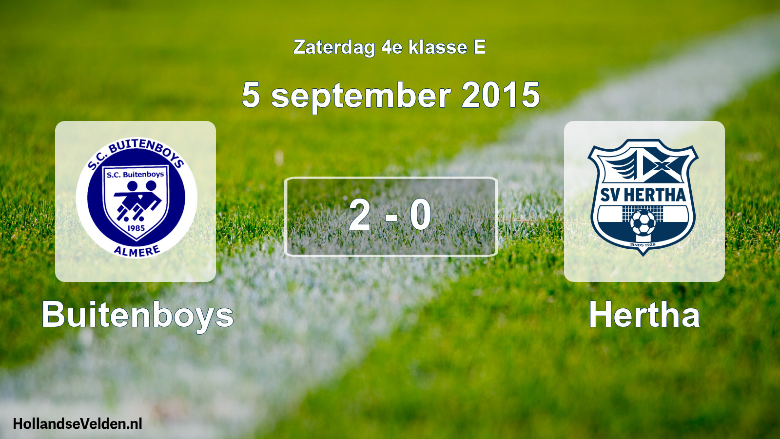 Total number of matches played: Buitenboys - Hertha 2 - 0 (5 September 2015)