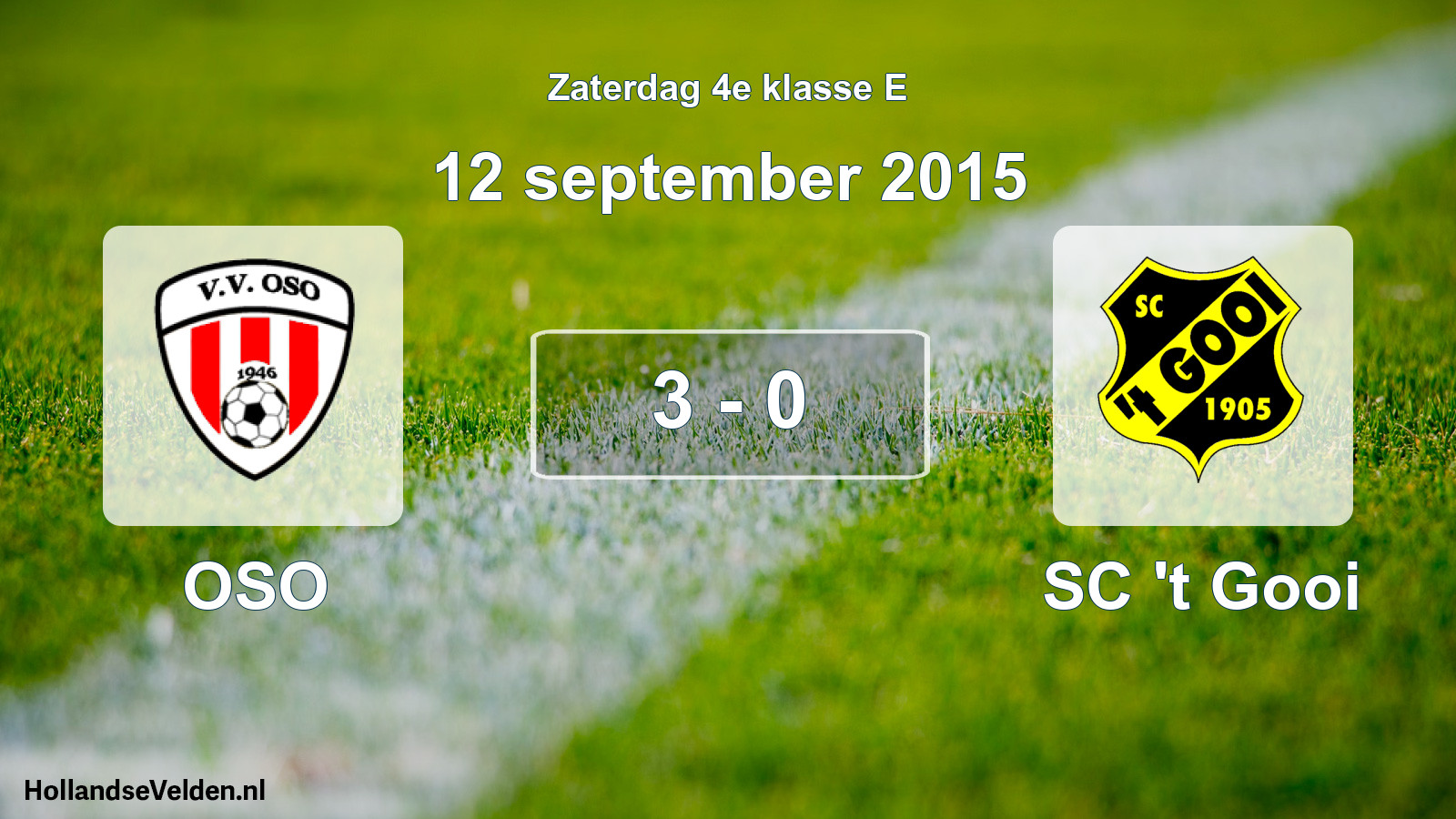Total number of matches played: OSO - SC 't Gooi 3 - 0 (12 September 2015)