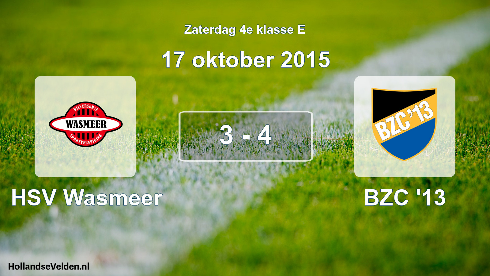 Total number of matches played: HSV Wasmeer - BZC '13 3 - 4 (17 October 2015)