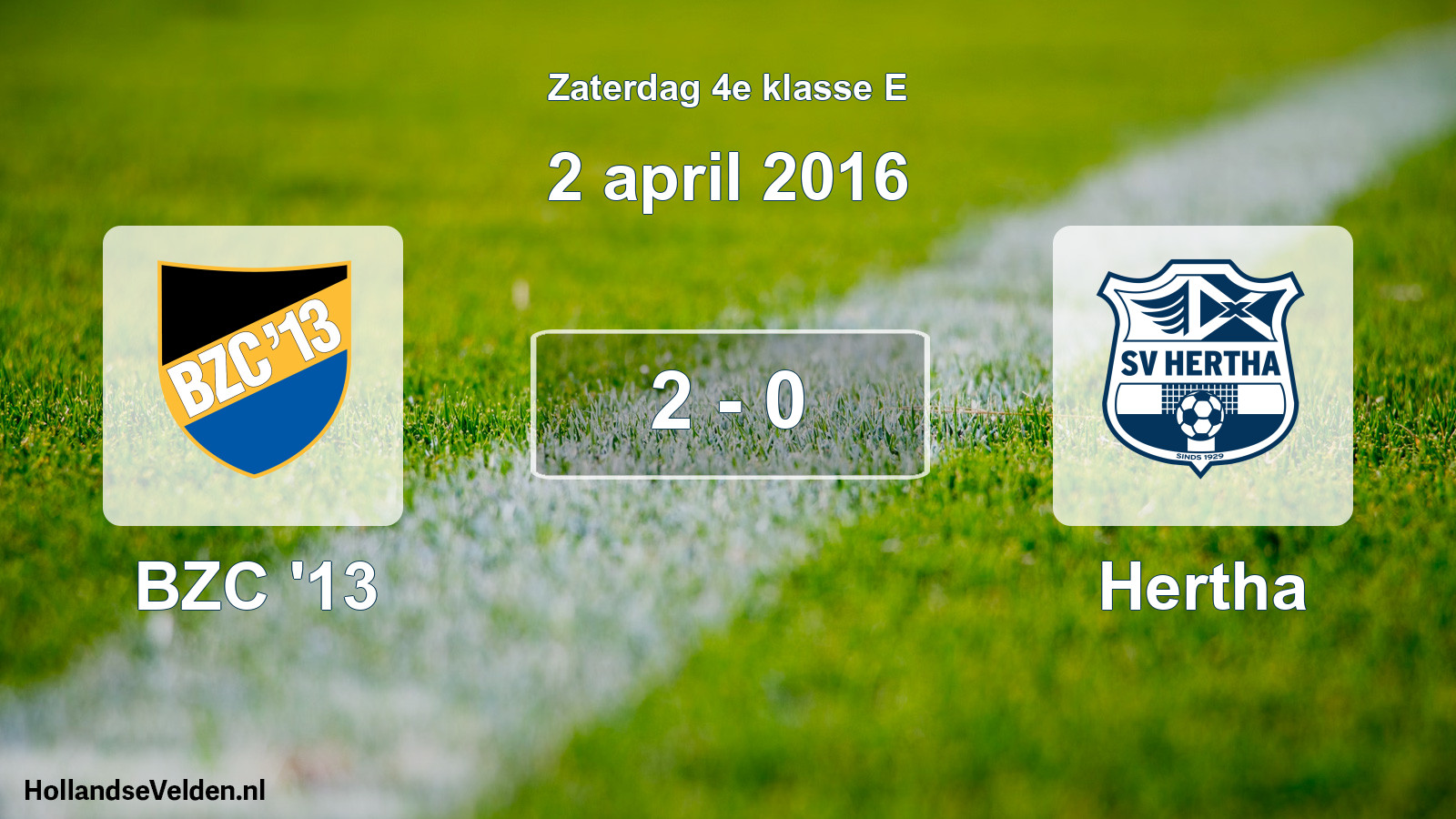 Total number of matches played: BZC '13 - Hertha 2 - 0 (2 April 2016)