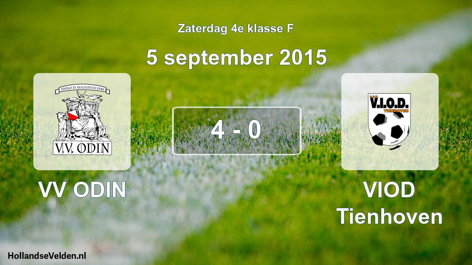 Total number of matches played: VV ODIN - VIOD Tienhoven 4 - 0 (5 September 2015)