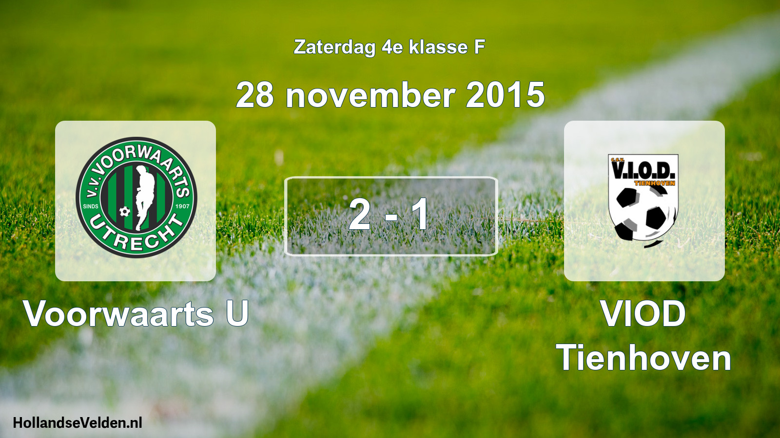 Total number of matches played: Voorwaarts U - VIOD Tienhoven 2 - 1 (28 November 2015)