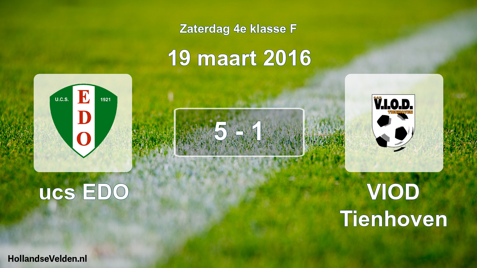Total number of matches played: ucs EDO - VIOD Tienhoven 5 - 1 (19 March 2016)