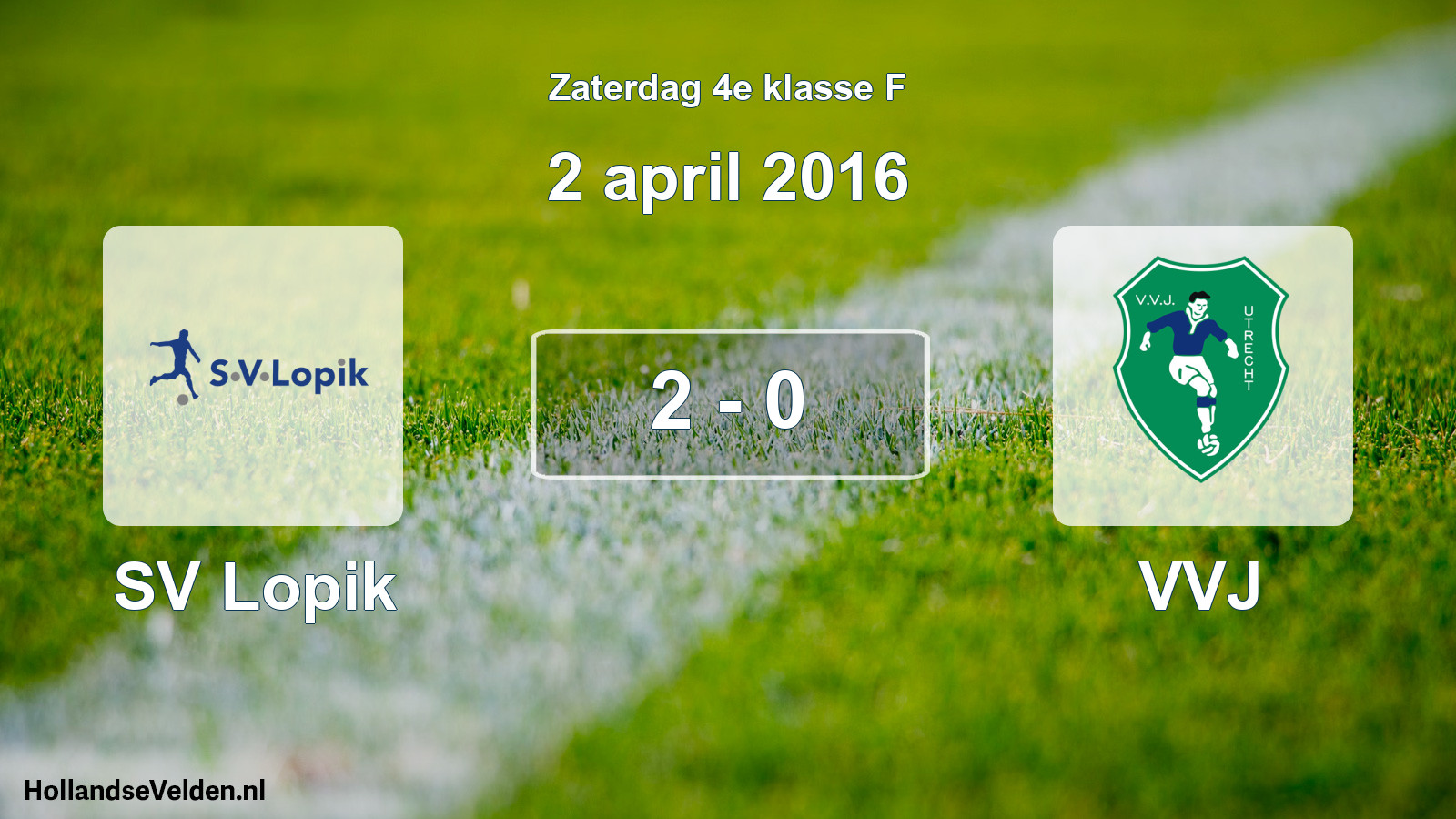 Total number of matches played: SV Lopik - VVJ 2 - 0 (2 April 2016)