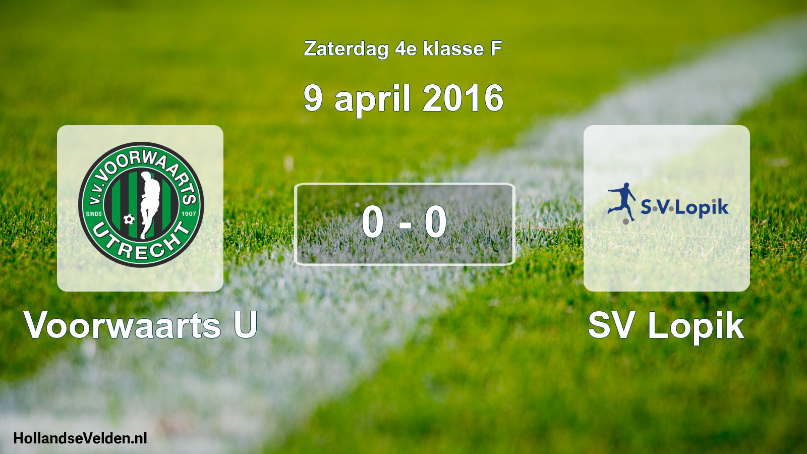 Total number of matches played: Voorwaarts U - SV Lopik 0 - 0 (9 April 2016)