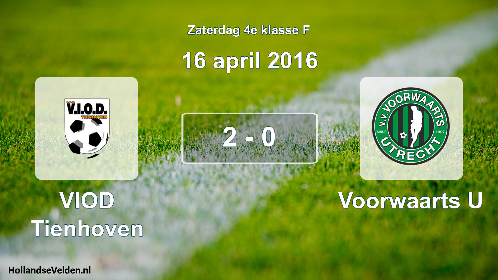 Total number of matches played: VIOD Tienhoven - Voorwaarts U 2 - 0 (16 April 2016)