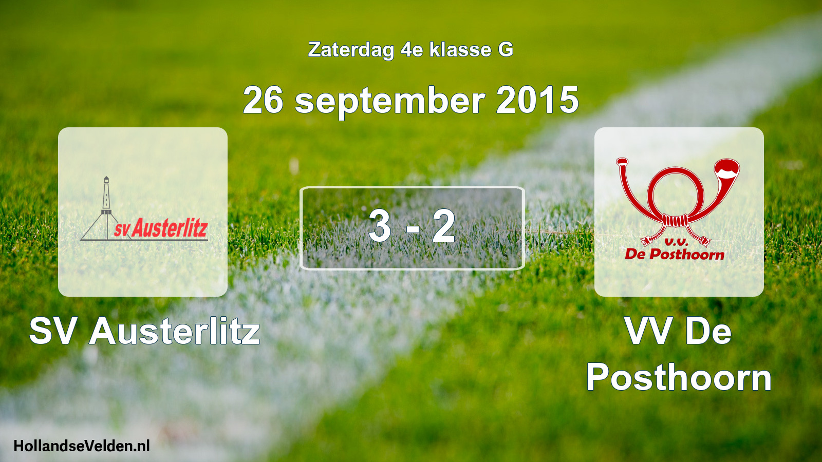 Total number of matches played: SV Austerlitz - VV De Posthoorn 3 - 2 (26 September 2015)