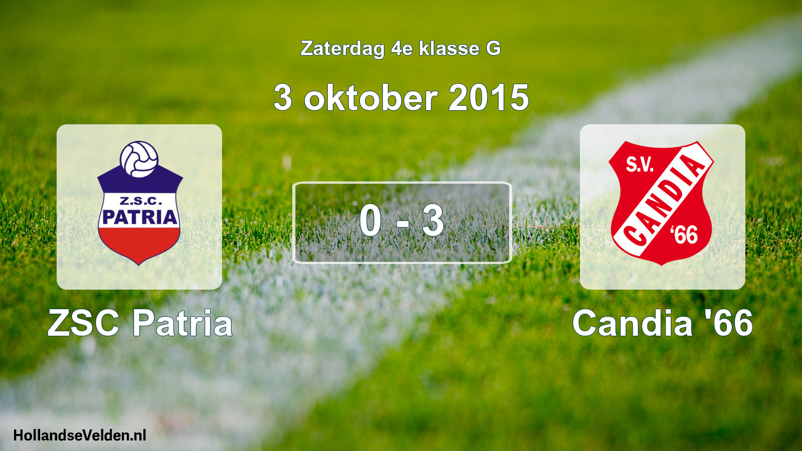 Total number of matches played: ZSC Patria - Candia '66 0 - 3 (3 October 2015)