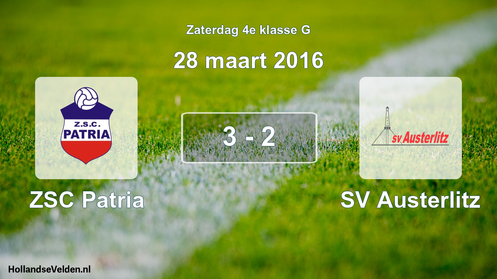 Total number of matches played: ZSC Patria - SV Austerlitz 3 - 2 (28 March 2016)