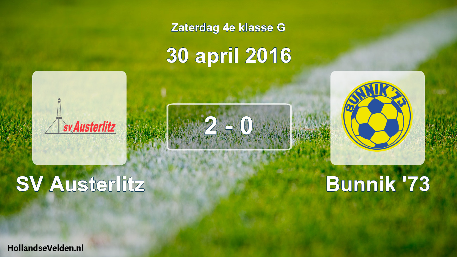 Total number of matches played: SV Austerlitz - Bunnik '73 2 - 0 (30 April 2016)