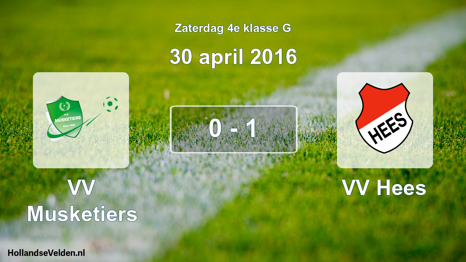 Total number of matches played: VV Musketiers - VV Hees 0 - 1 (30 April 2016)