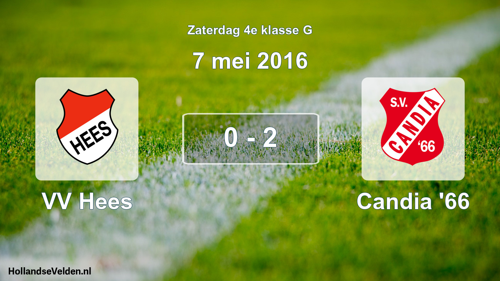 Total number of matches played: VV Hees - Candia '66 0 - 2 (7 May 2016)