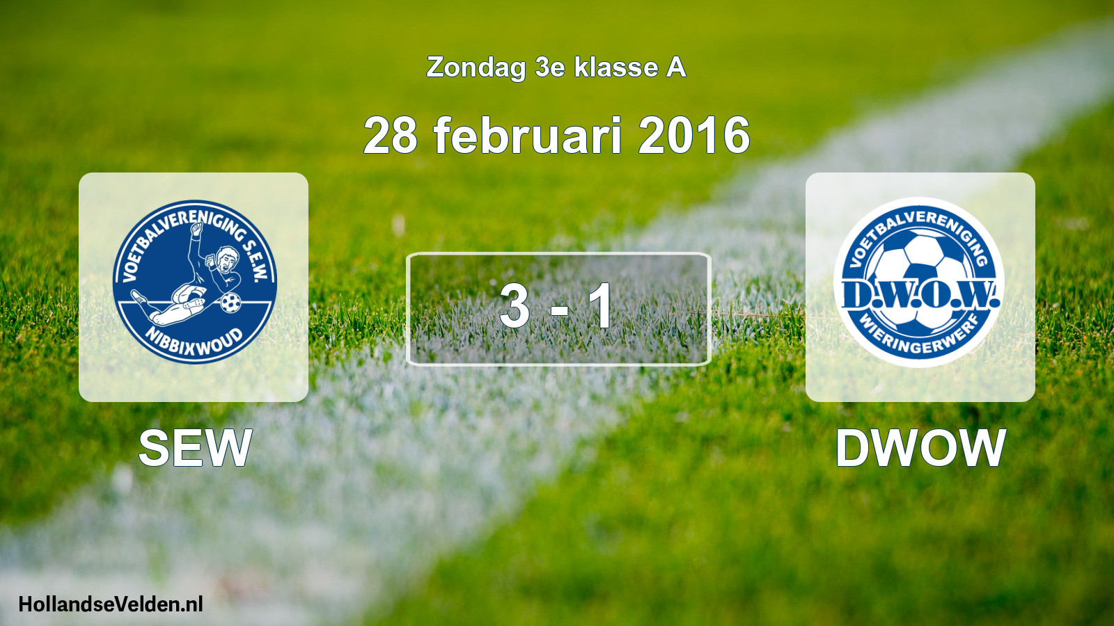 Total number of matches played: SEW - DWOW 3 - 1 (28 February 2016)