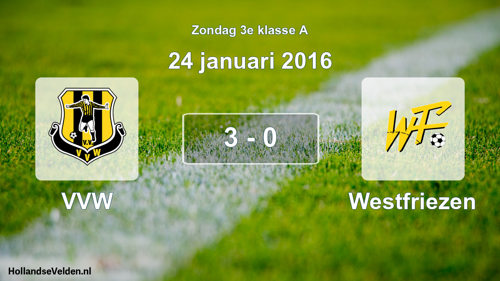 Total number of matches played: VVW - Westfriezen 3 - 0 (24 January 2016)