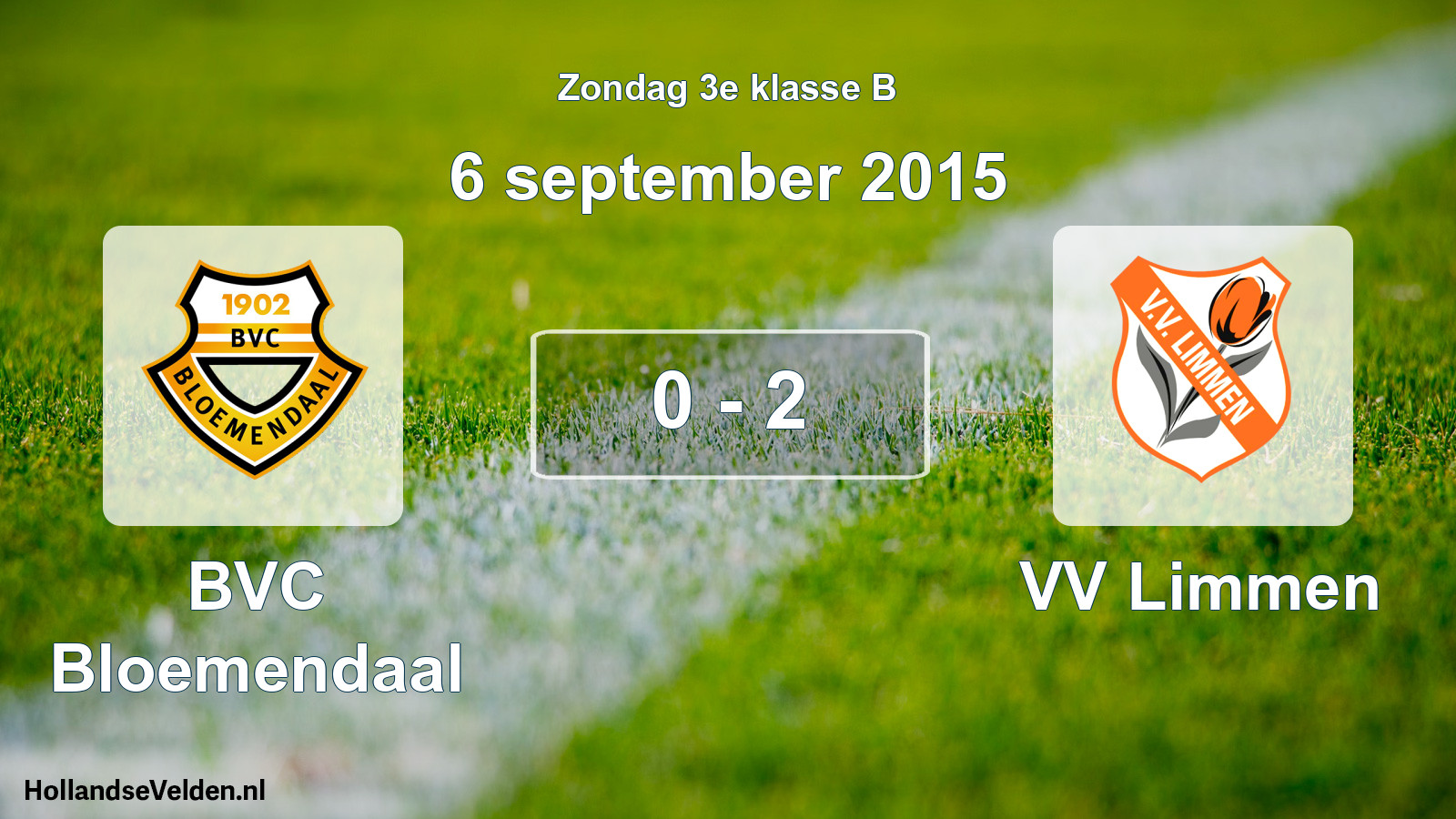 Total number of matches played: BVC Bloemendaal - VV Limmen 0 - 2 (6 September 2015)