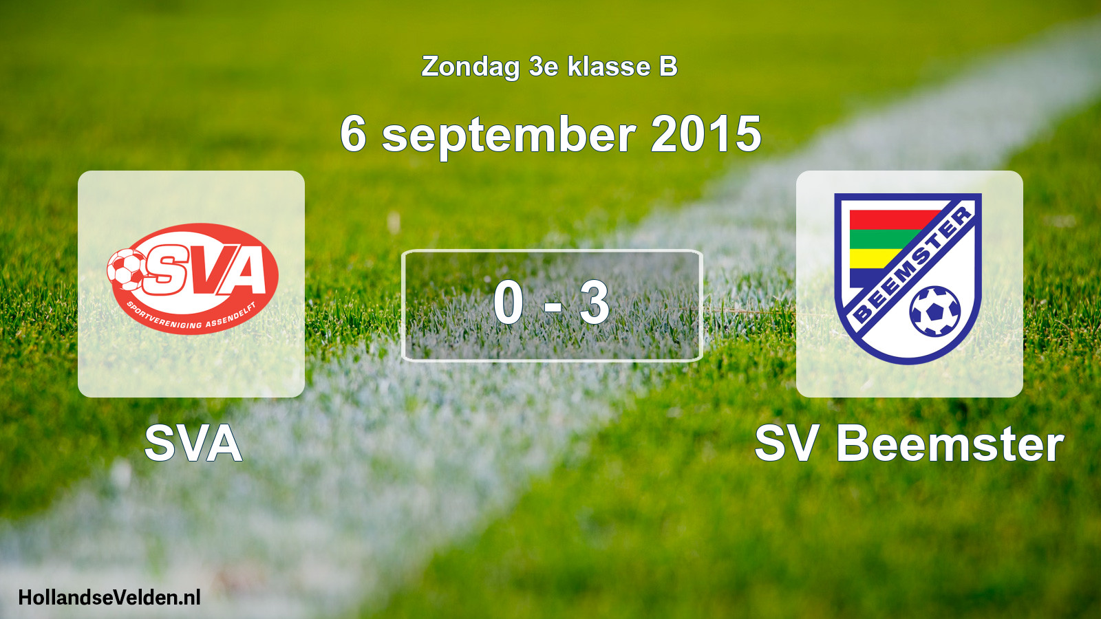 Total number of matches played: SVA - SV Beemster 0 - 3 (6 September 2015)