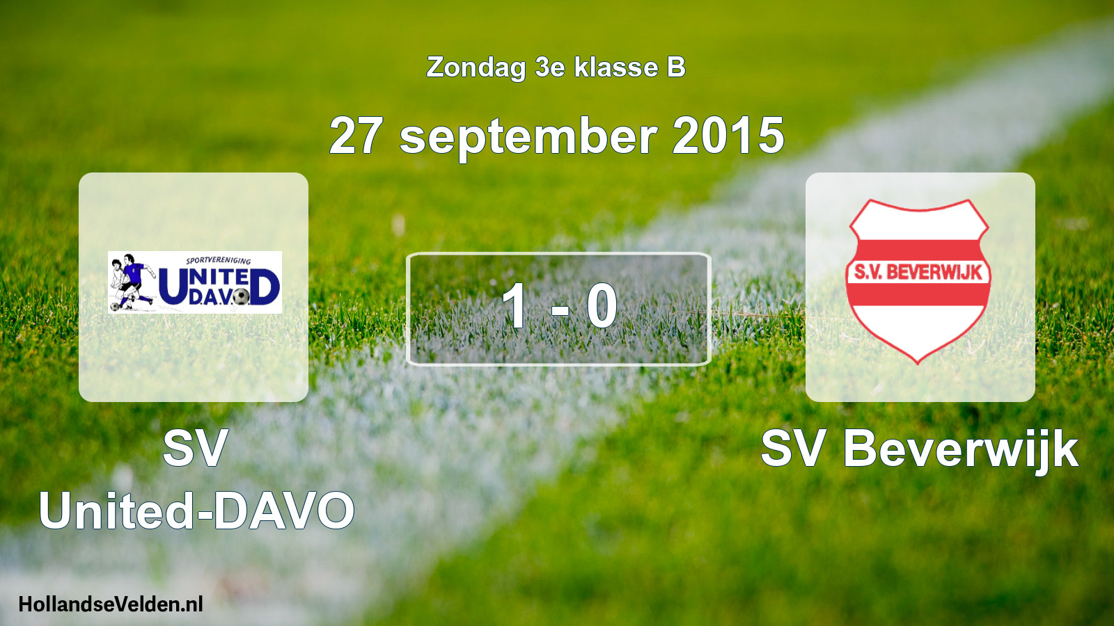Total number of matches played: SV United-DAVO - SV Beverwijk 1 - 0 (27 September 2015)