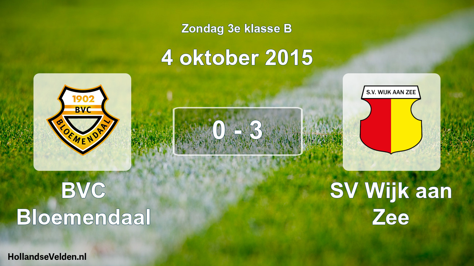 Total number of matches played: BVC Bloemendaal - SV Wijk aan Zee 0 - 3 (4 October 2015)