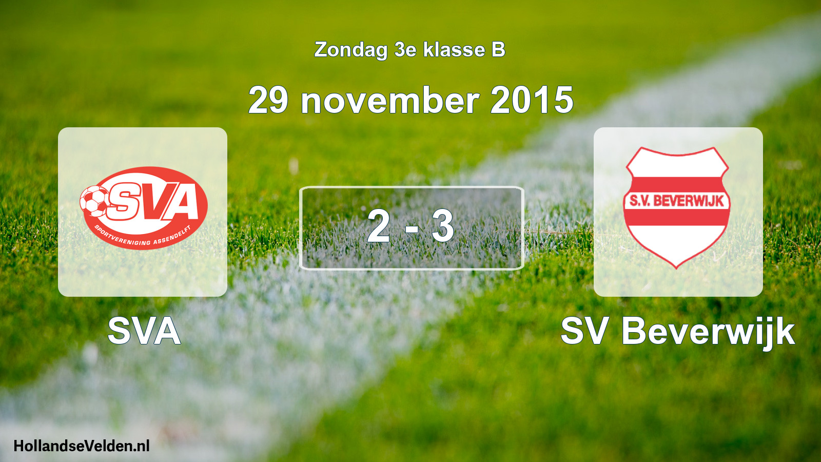 Total number of matches played: SVA - SV Beverwijk 2 - 3 (29 November 2015)
