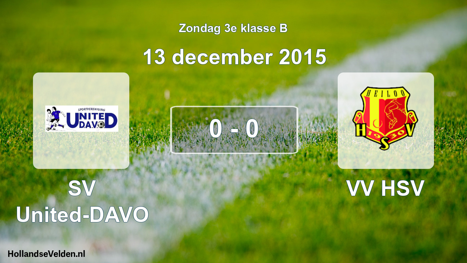 Total number of matches played: SV United-DAVO - VV HSV 0 - 0 (13 December 2015)