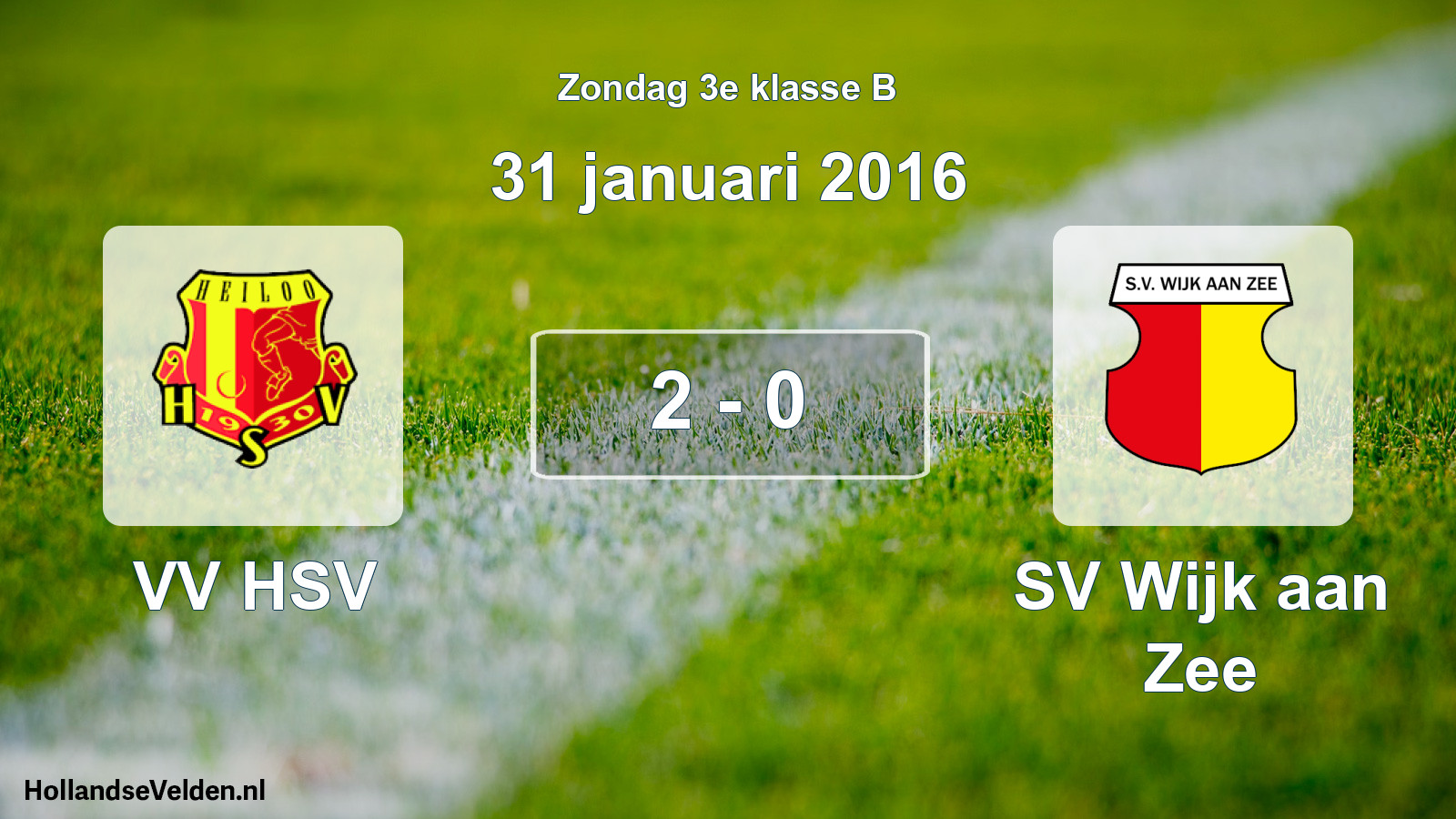 Total number of matches played: VV HSV - SV Wijk aan Zee 2 - 0 (31 January 2016)