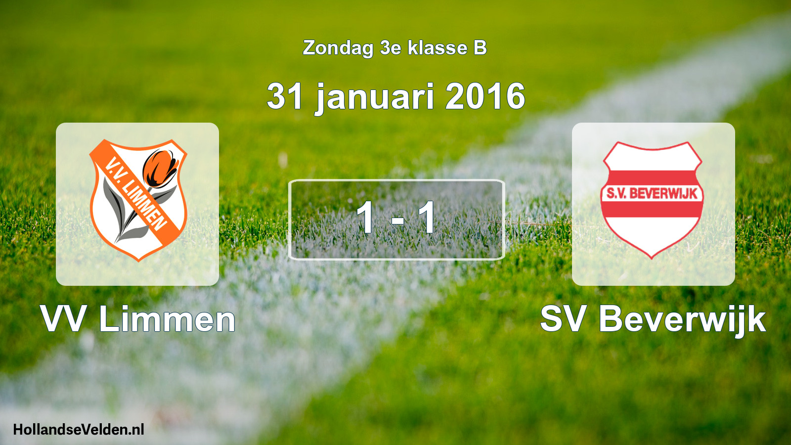 Total number of matches played: VV Limmen - SV Beverwijk 1 - 1 (31 January 2016)