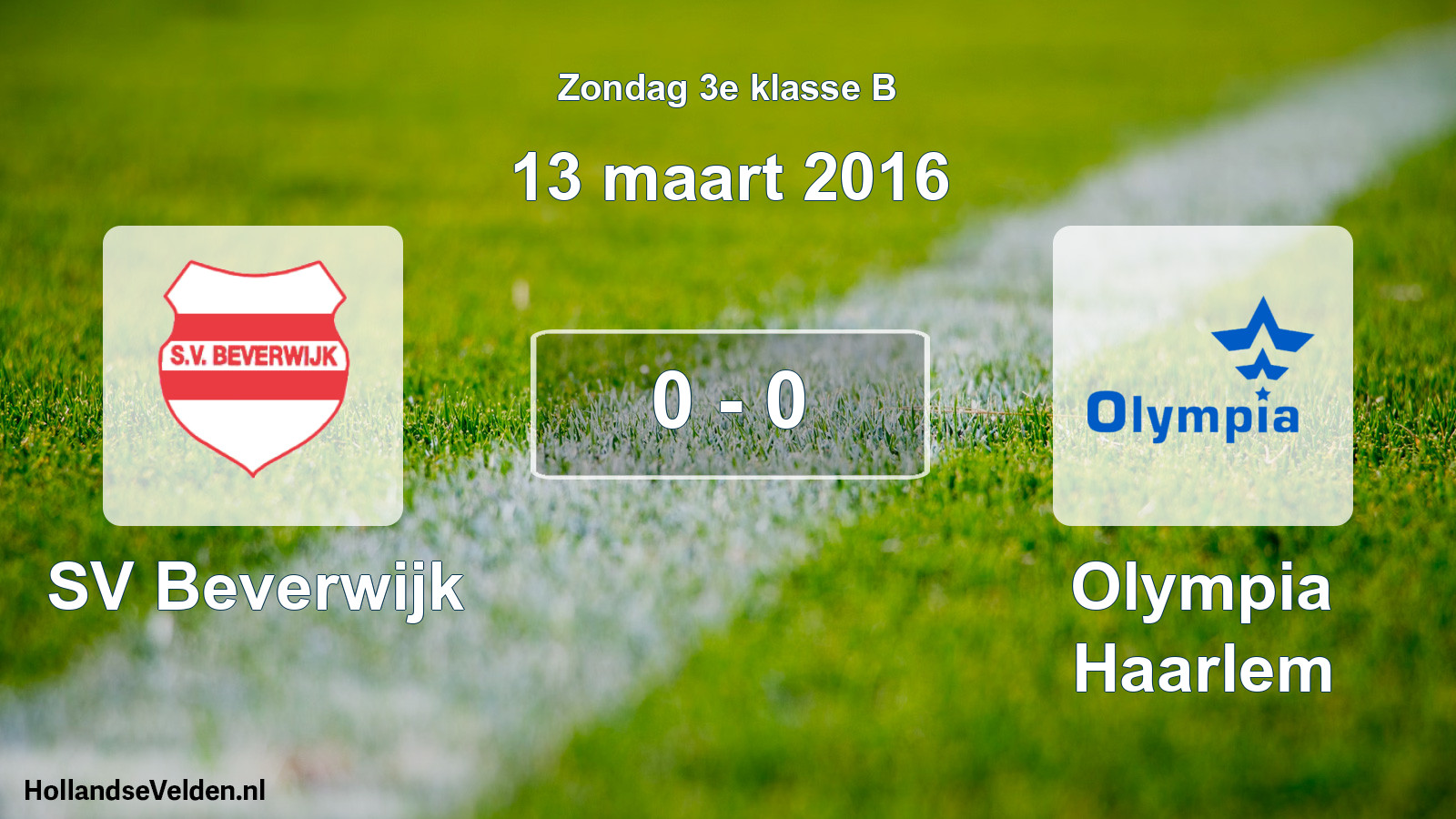 Total number of matches played: SV Beverwijk - Olympia Haarlem 0 - 0 (13 March 2016)