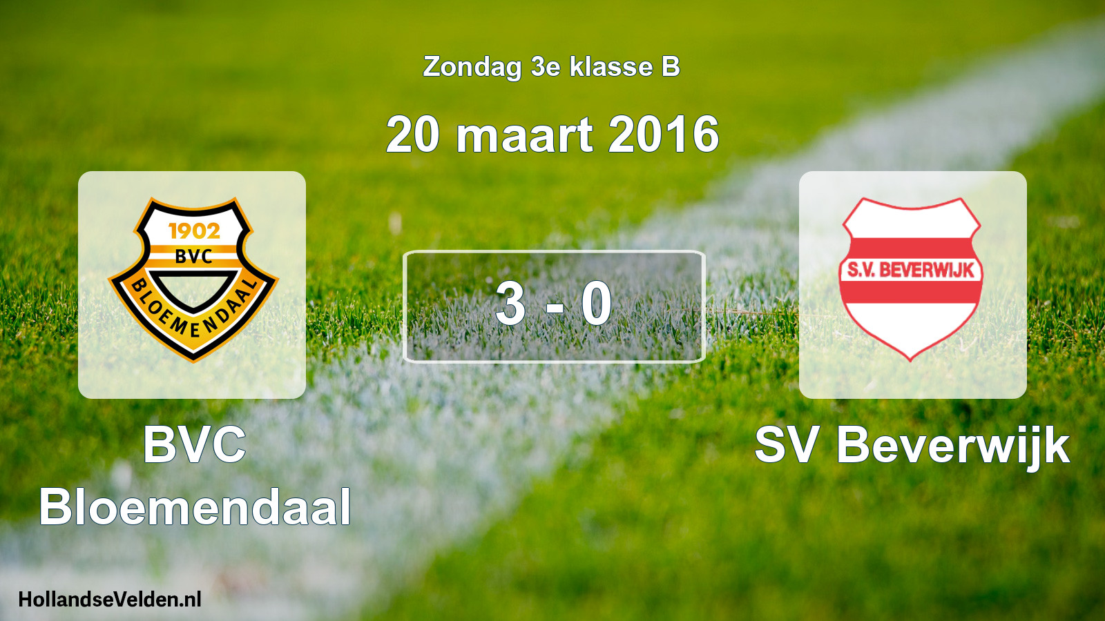 Total number of matches played: BVC Bloemendaal - SV Beverwijk 3 - 0 (20 March 2016)