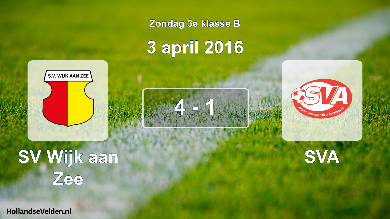 Total number of matches played: SV Wijk aan Zee - SVA 4 - 1 (3 April 2016)