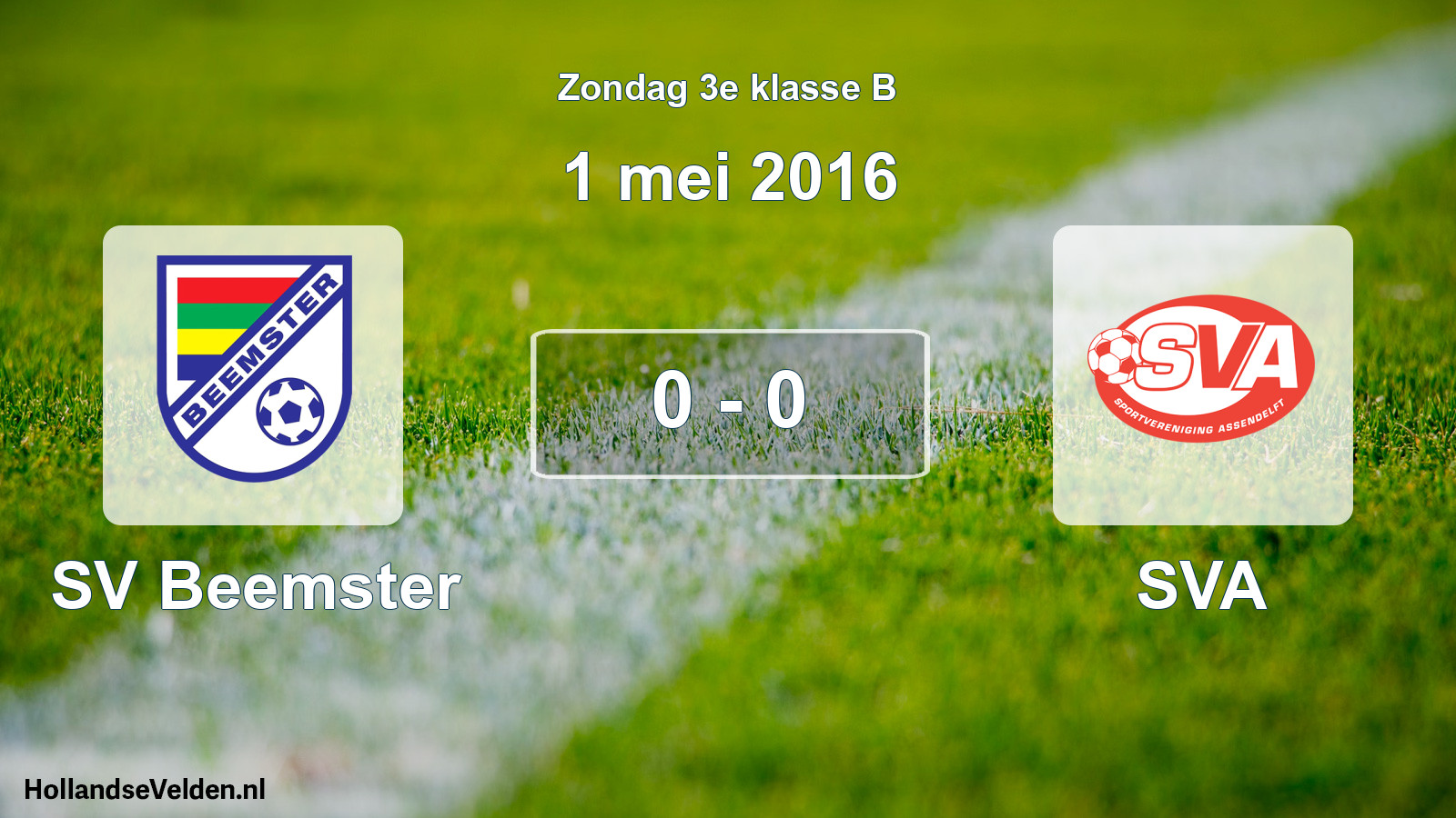 Total number of matches played: SV Beemster - SVA 0 - 0 (1 May 2016)