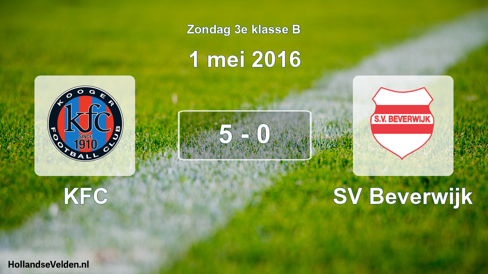 Total number of matches played: KFC - SV Beverwijk 5 - 0 (1 May 2016)