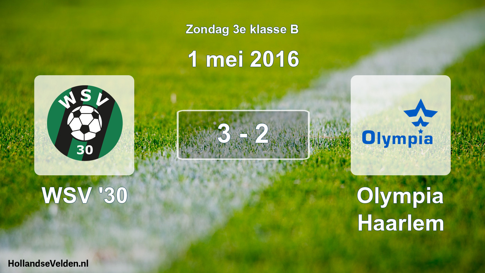 Total number of matches played: WSV '30 - Olympia Haarlem 3 - 2 (1 May 2016)