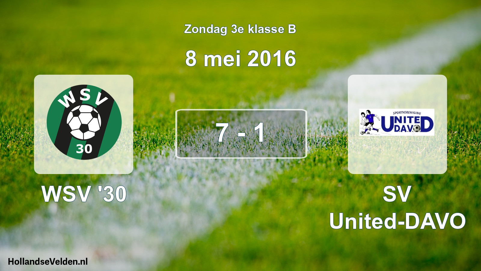 Total number of matches played: WSV '30 - SV United-DAVO 7 - 1 (8 May 2016)