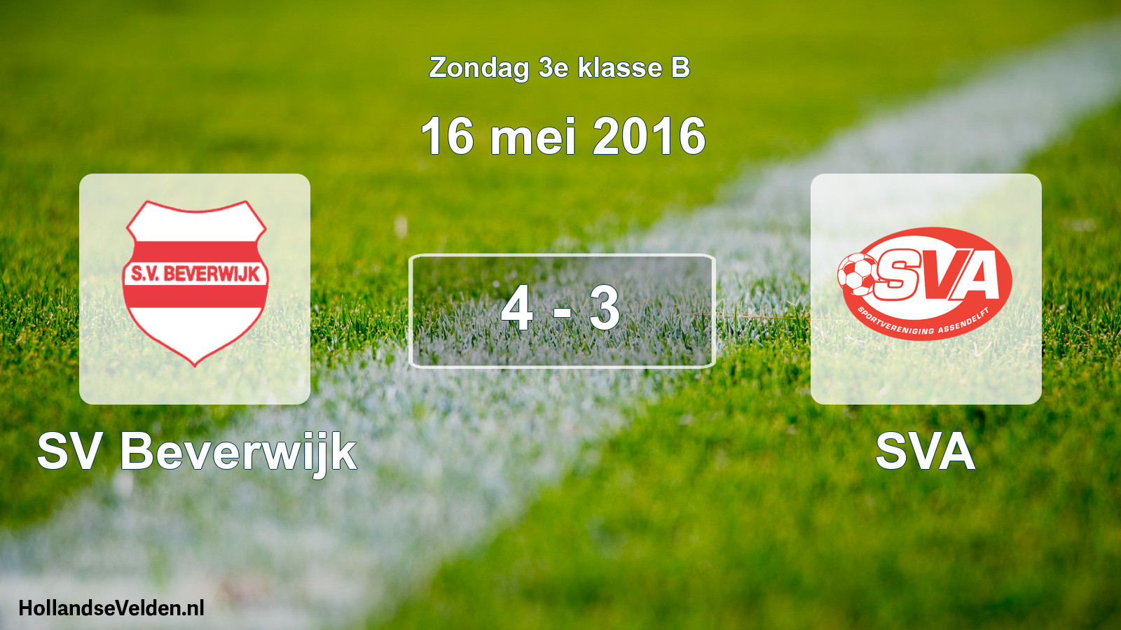 Total number of matches played: SV Beverwijk - SVA 4 - 3 (16 May 2016)