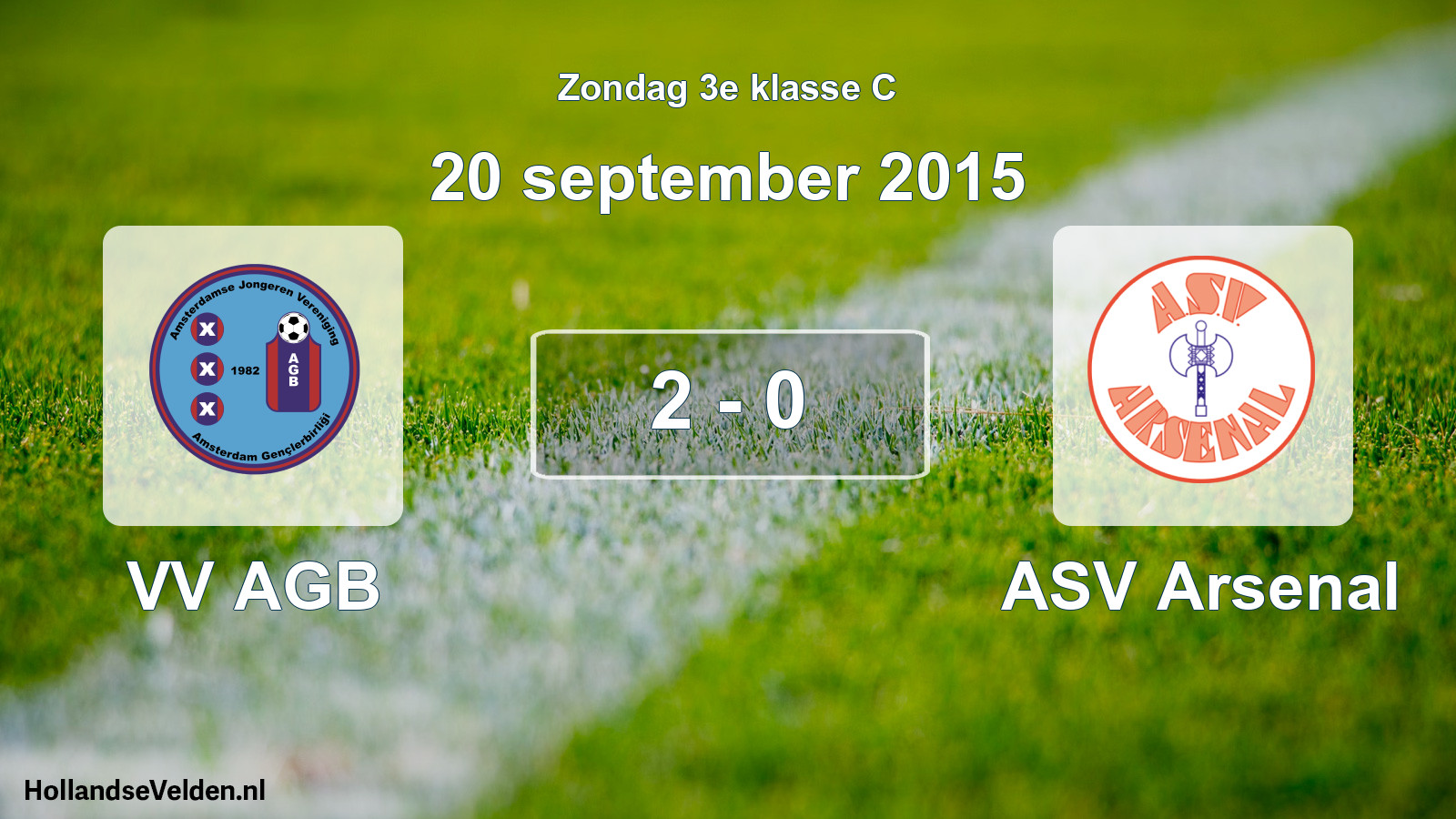 Total number of matches played: VV AGB - ASV Arsenal 2 - 0 (20 September 2015)