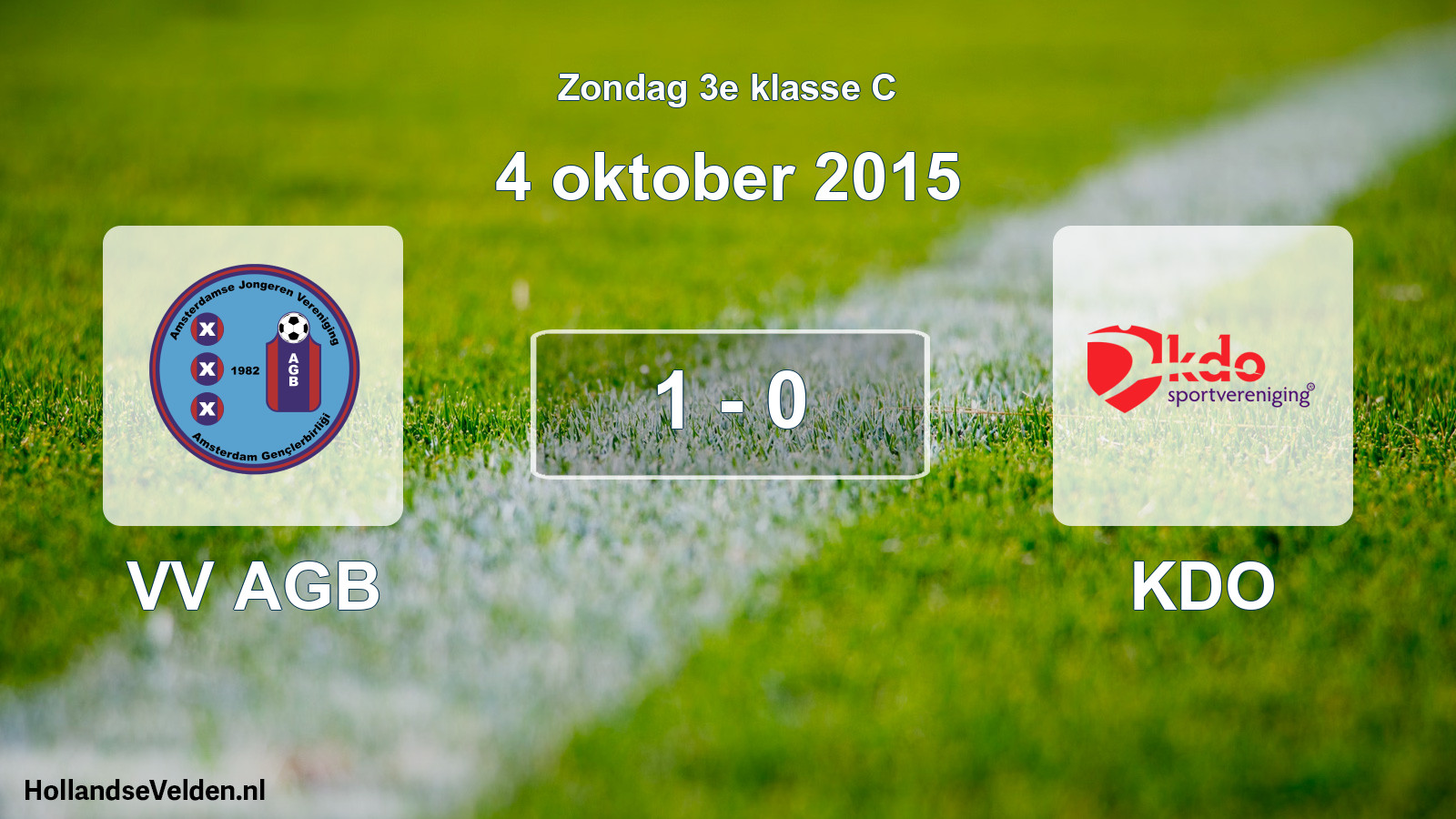 Total number of matches played: VV AGB - KDO 1 - 0 (4 October 2015)