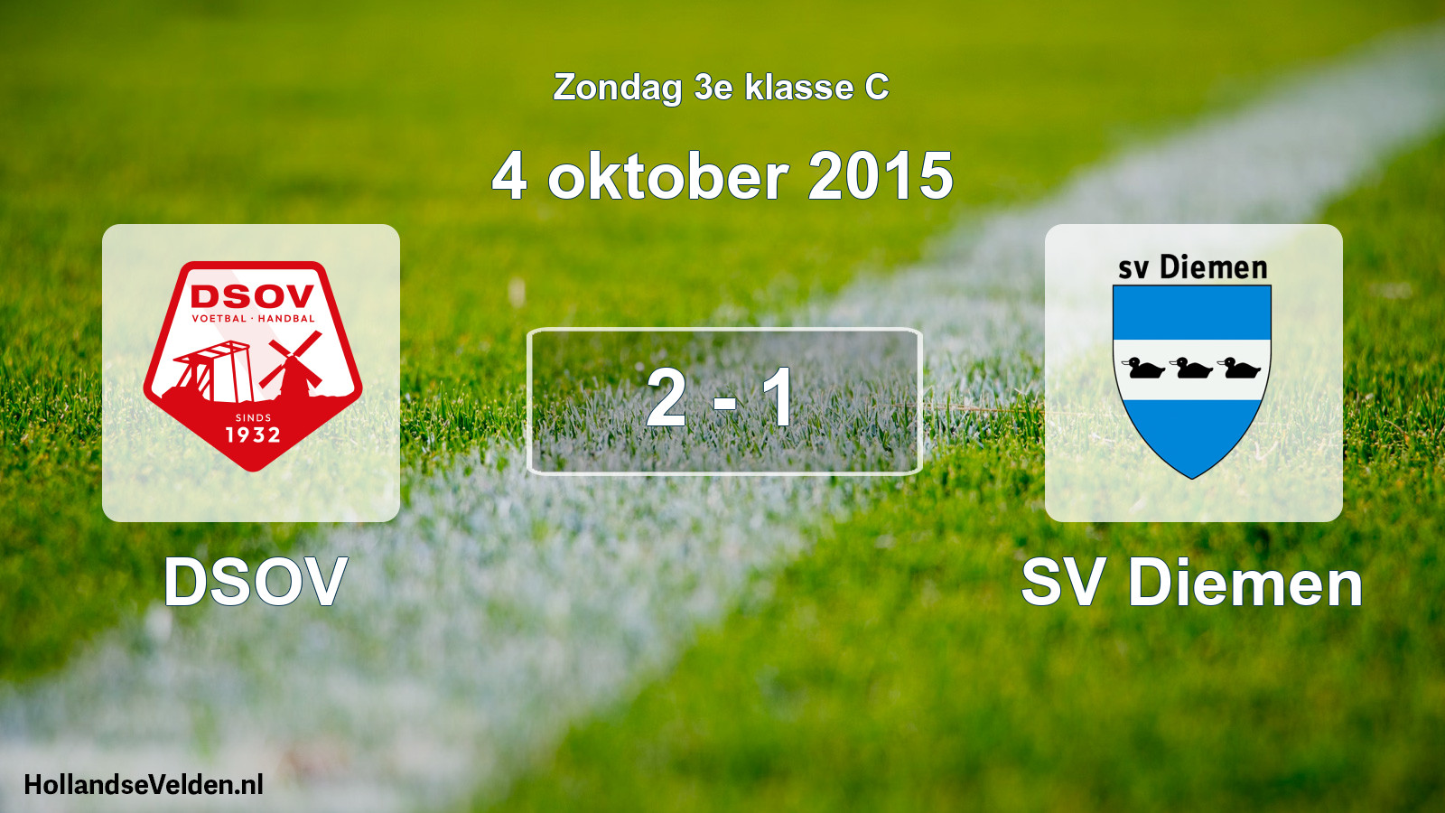 Total number of matches played: DSOV - SV Diemen 2 - 1 (4 October 2015)