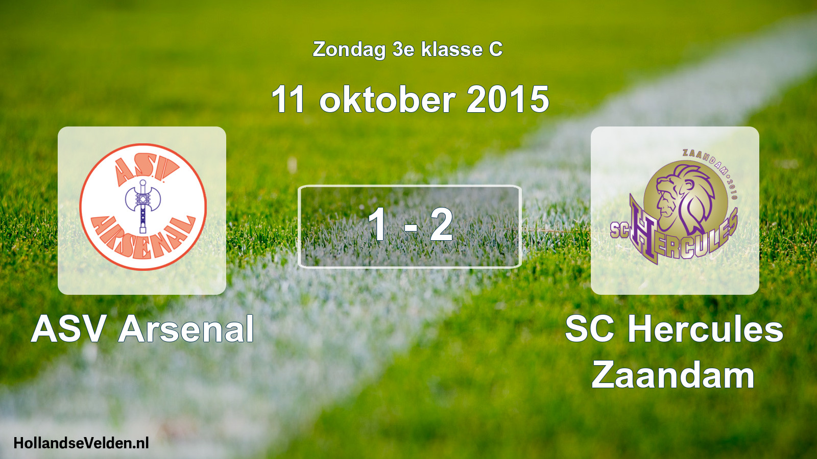 Total number of matches played: ASV Arsenal - SC Hercules Zaandam 1 - 2 (11 October 2015)