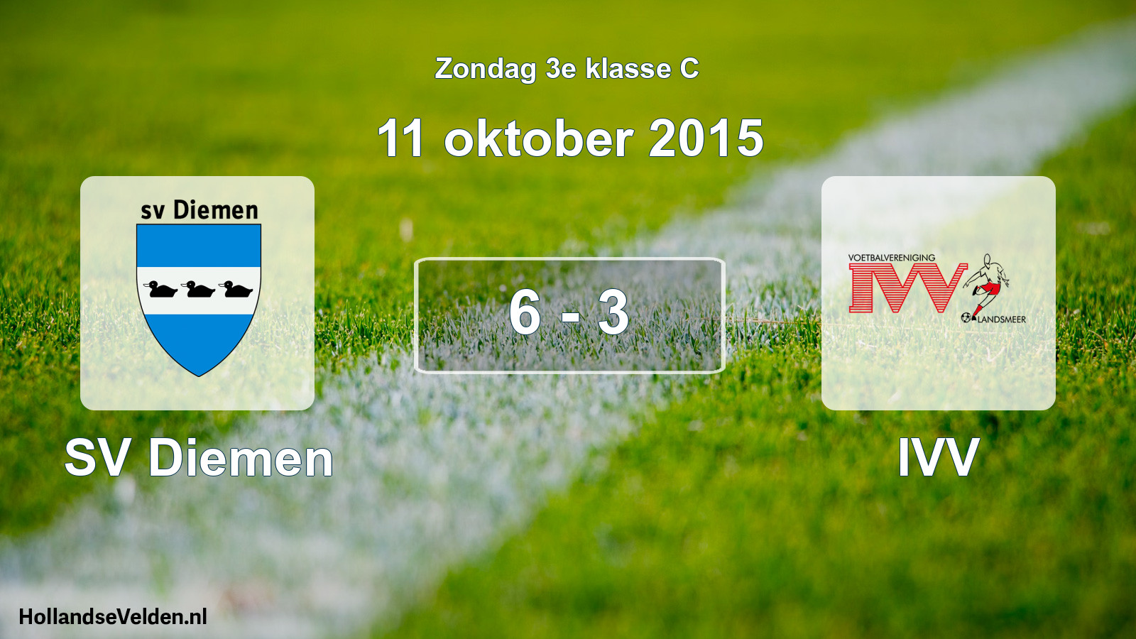 Total number of matches played: SV Diemen - IVV 6 - 3 (11 October 2015)