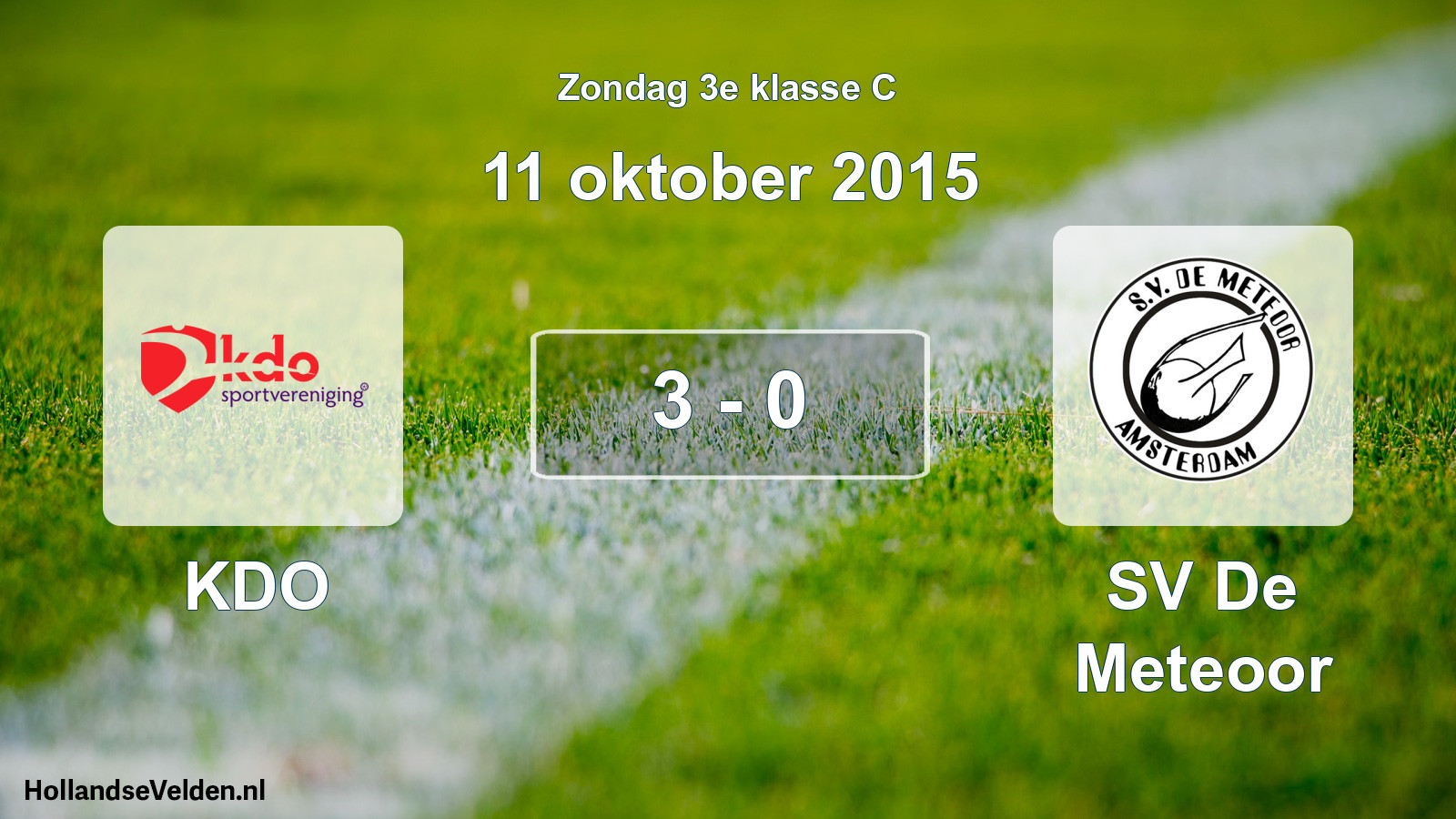 Total number of matches played: KDO - SV De Meteoor 3 - 0 (11 October 2015)