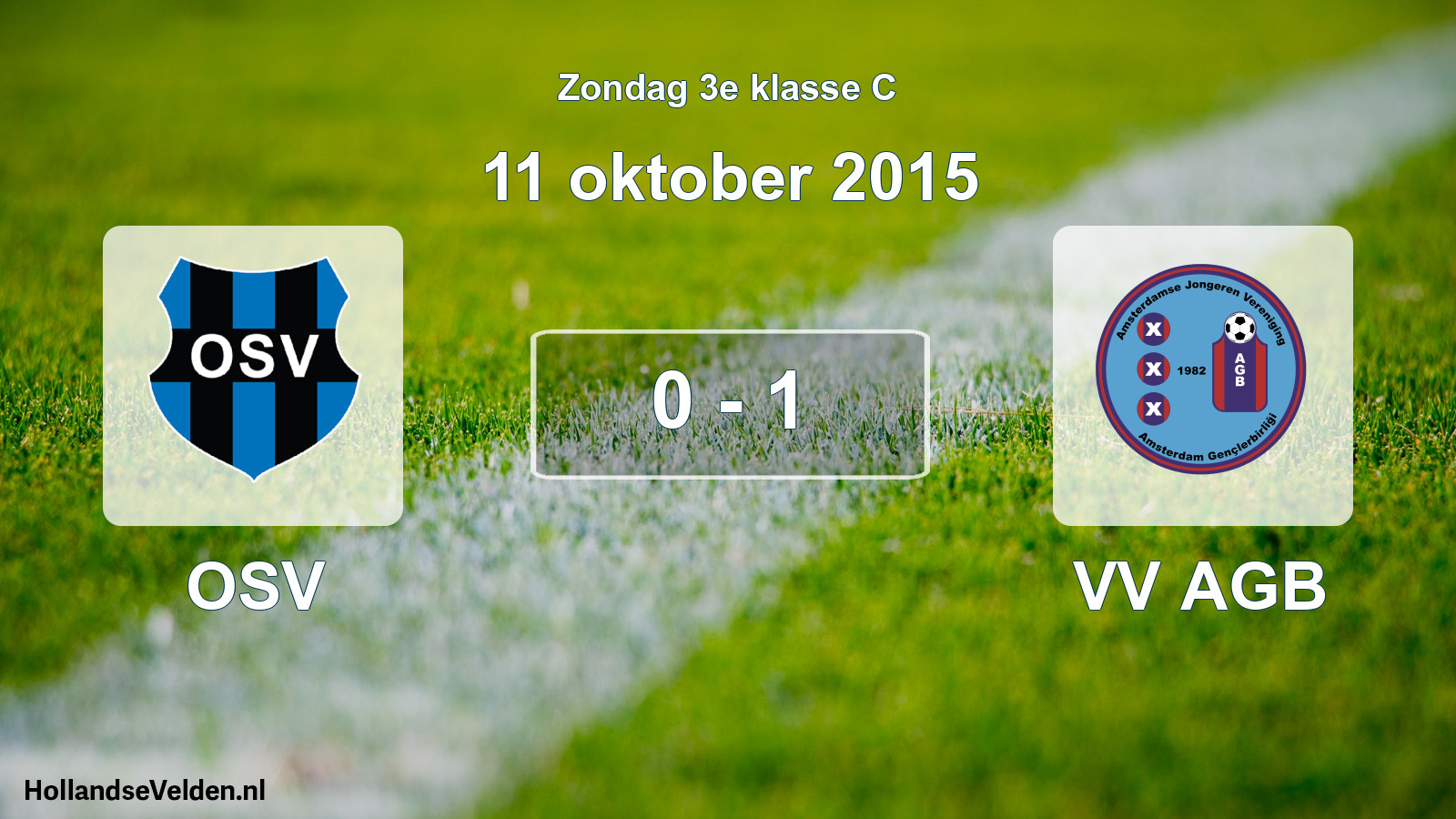 Total number of matches played: OSV - VV AGB 0 - 1 (11 October 2015)