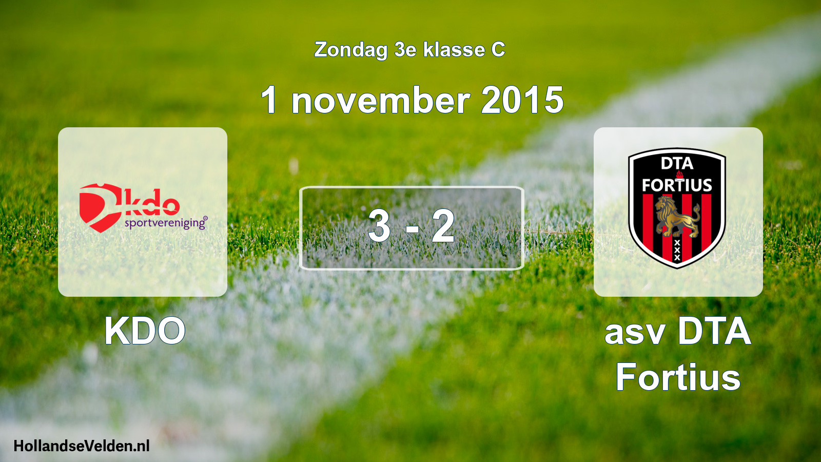 Total number of matches played: KDO - asv DTA Fortius 3 - 2 (1 November 2015)