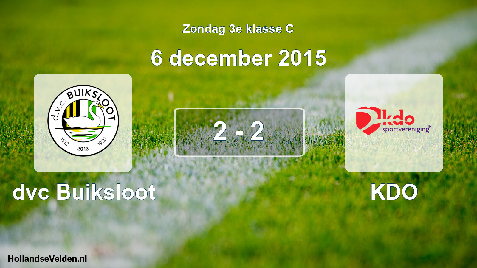 Total number of matches played: dvc Buiksloot - KDO 2 - 2 (6 December 2015)